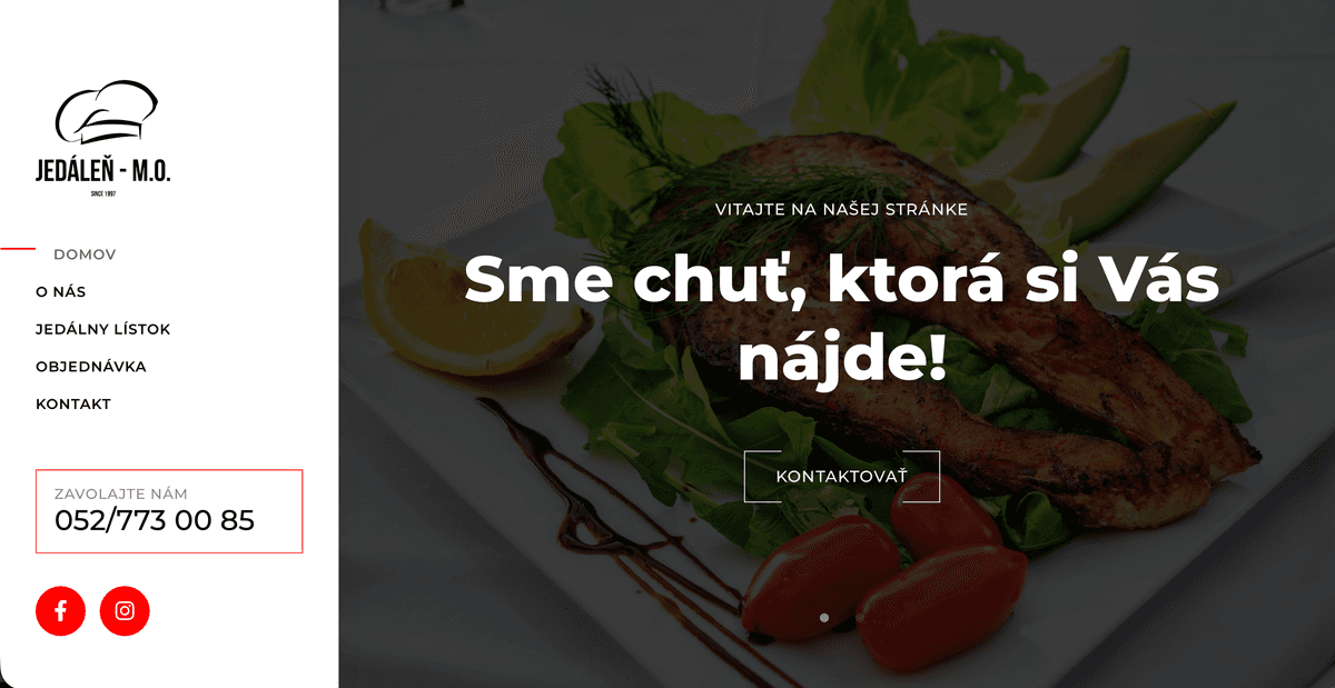 Webová stránka pre firmu Jedáleň - M.O., s.r.o.