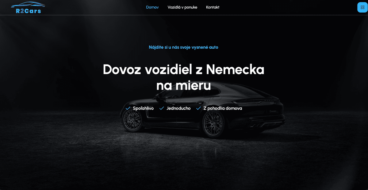 Webová stránka pre firmu DOVOZ VOZIDIEL, s.r.o.